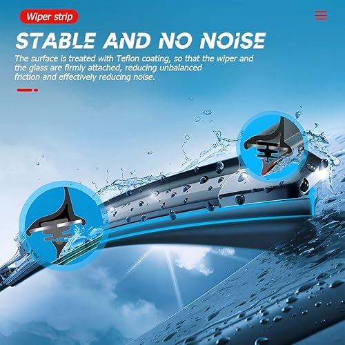 Miniatura 2 de Tiras de limpiaparabrisas de automóvil, repuestos de goma ajustables para limpiaparabrisas de automóvil, sin marco, 32 pulgadas, sin hueso,