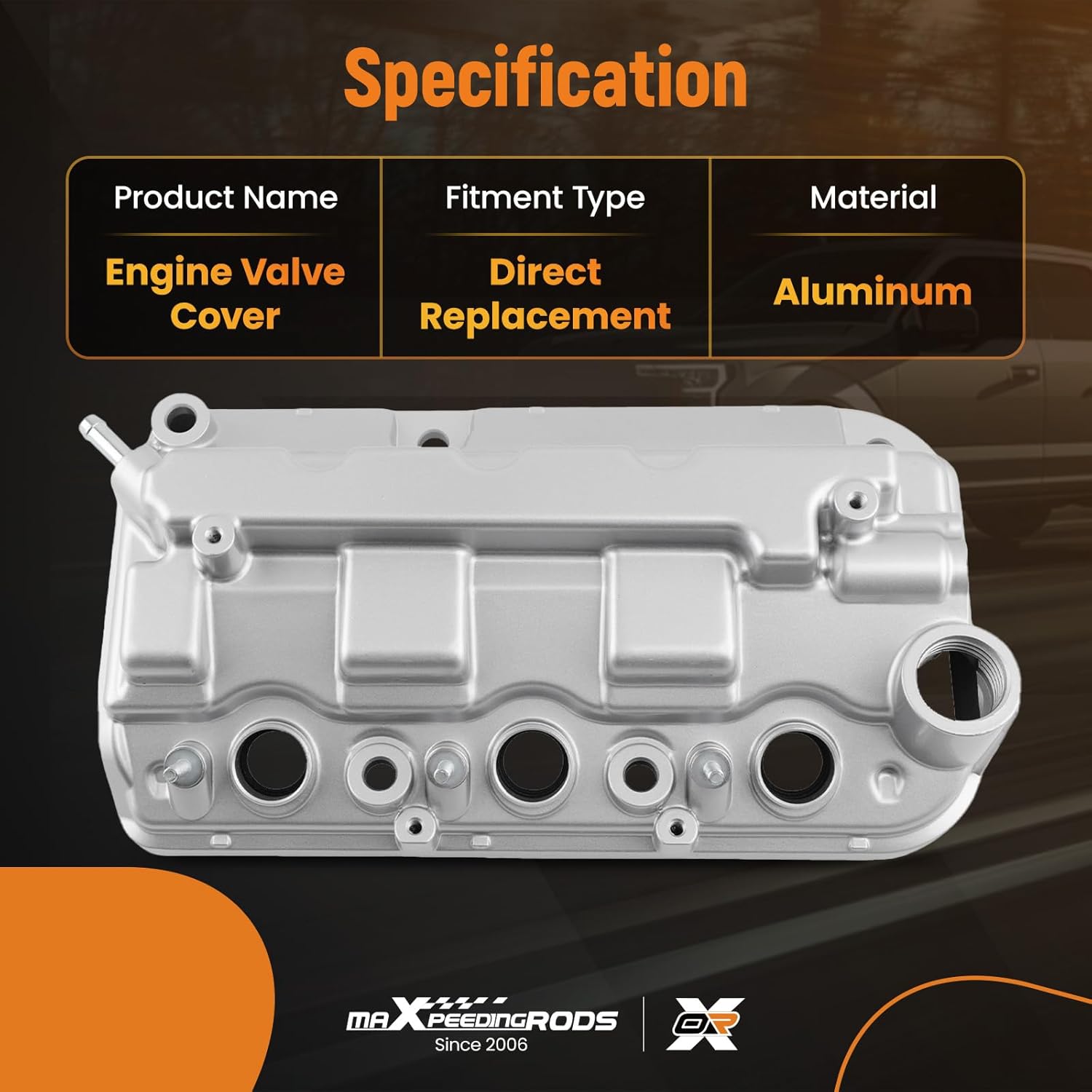 maXpeedingrods Aluminum Engine Valve Cover, for Honda Accord 2008-2012, Odyssey 2008-2017, Crosstour 2010-2012, Pilot 2009-2015, Ridgelin 2009-2014, Replaces# 12320-R70-A00