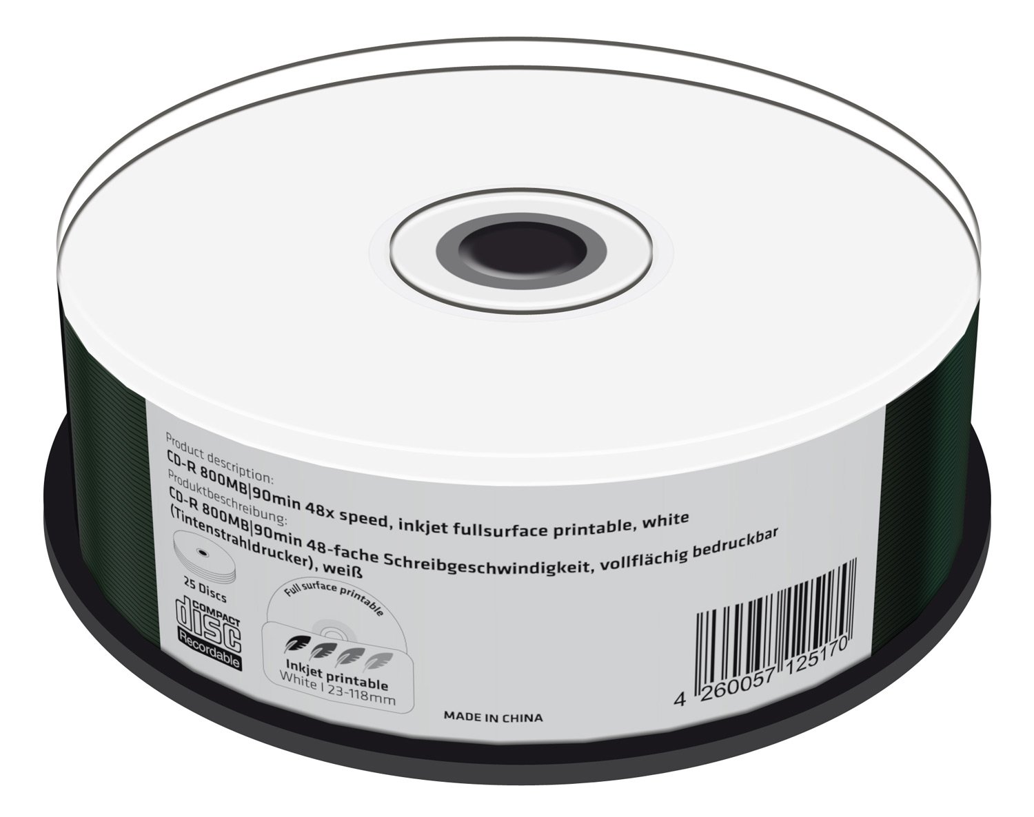 MEDIARANGE MR242 CD-R 800MB (90min. 48x Speed, Printable, Pack of 25 ...