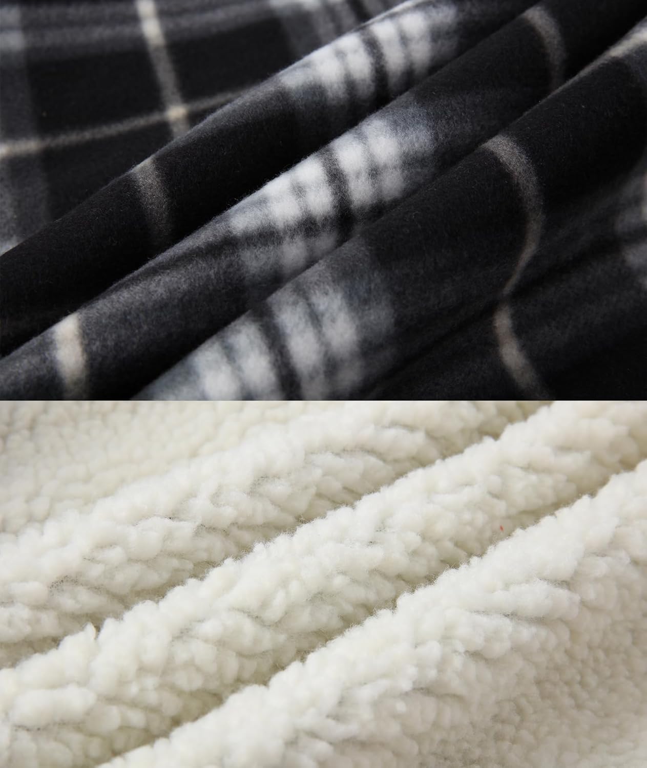 Men's Hooded Flannel Jackets Zip Up Plaid Shirt Jacket for Men Heavy Sherpa Lined Jacket - Image 7