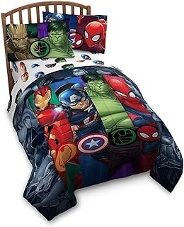 Marvel Avengers Twin Reversible Comforter and 3 Piece Twin Sheet Set