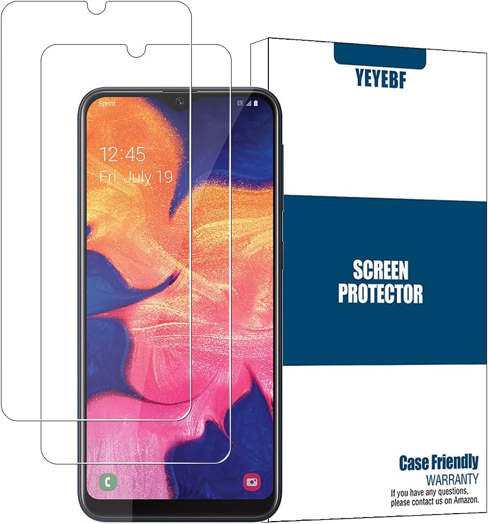 Galaxy A10e Screen Protector By YEYEBF, [2 Pack] HD-Clear Tempered Glass Screen Protector [Case-Friendly][Bubble-Free][3D Glass][9H Hardness] Screen Protector Glass For Samsung Galaxy A10e