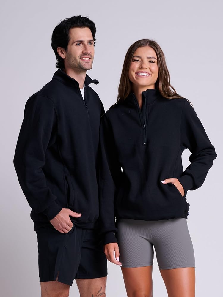 Russell スエット Russell Athletic Men's Dri-Power Fleece 1/4 Zip Cadet, Black