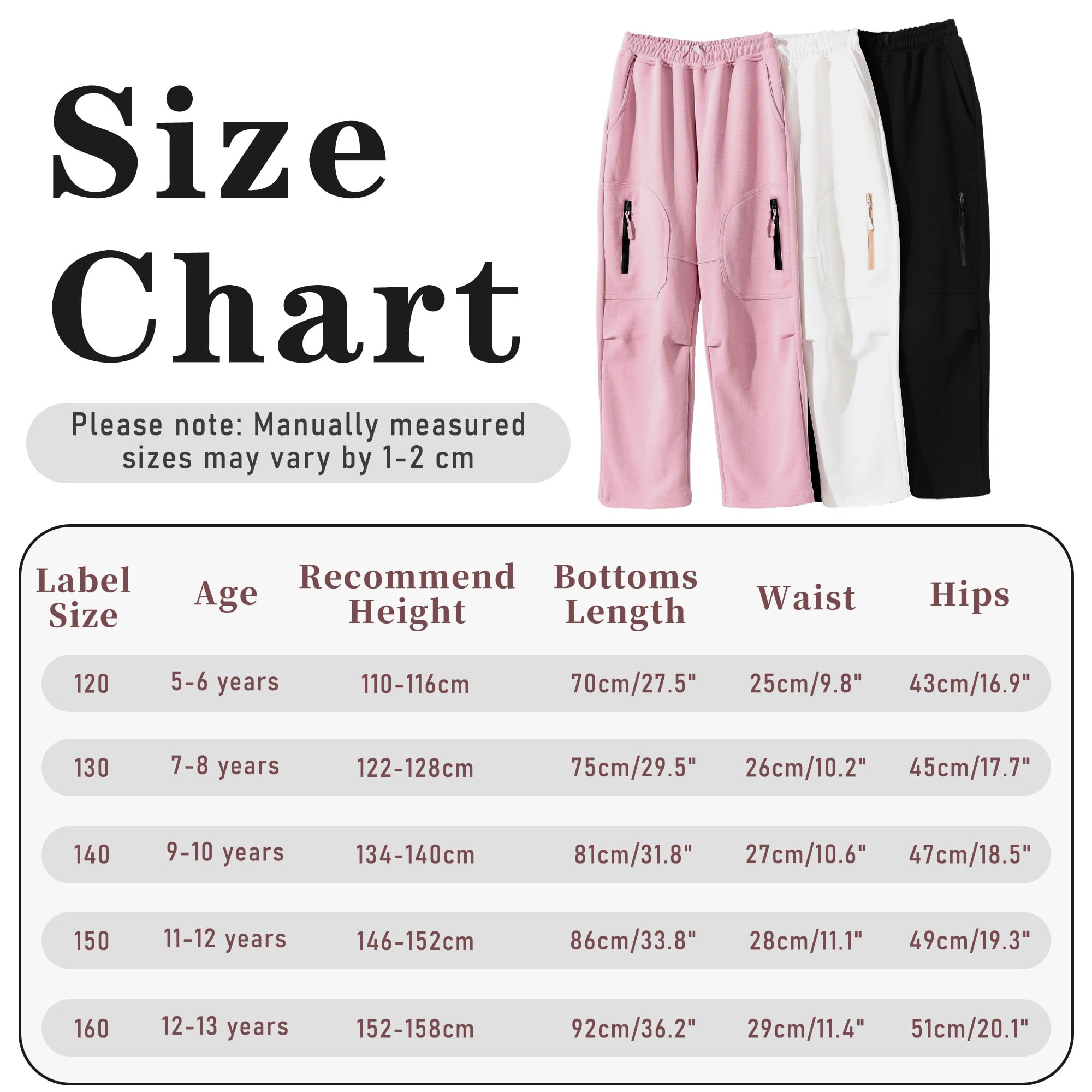 Pantalón Cargo Niños, Algodón Suaves Pantalón de Jogging con Multibolsillos, Pantalones de Chándal Ocio Transpirable Cintura Elástica Casual Streetwear para Niño Niña 5-13 Años