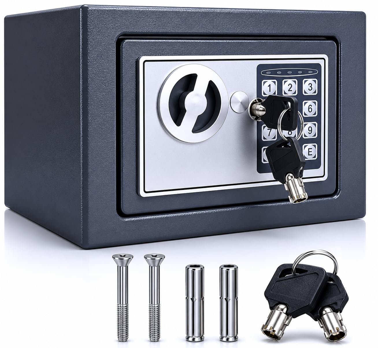 Digital Electronic Safe Locker Box with Keypad & Emergency Keys | Steel Security Safe for Cash, Jewellery, Documents & Valuables | Home & Office Safe Box-image-13