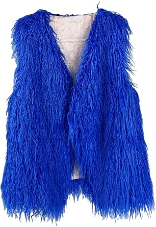 Womens Fluffy Faux Fur Vest,Shaggy Cropped Short Jacket Coat