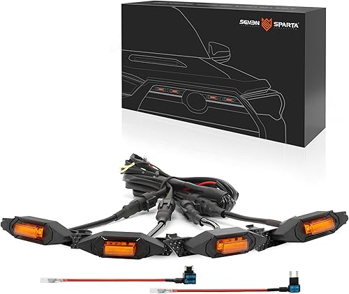 Miniatura 36 de SEVEN SPARTA 4 luces LED para parrilla compatibles con Toyota 4Runner 2020-2024, incluyendo SR5, TRD Sport, todoterreno, parrilla premium y Luz