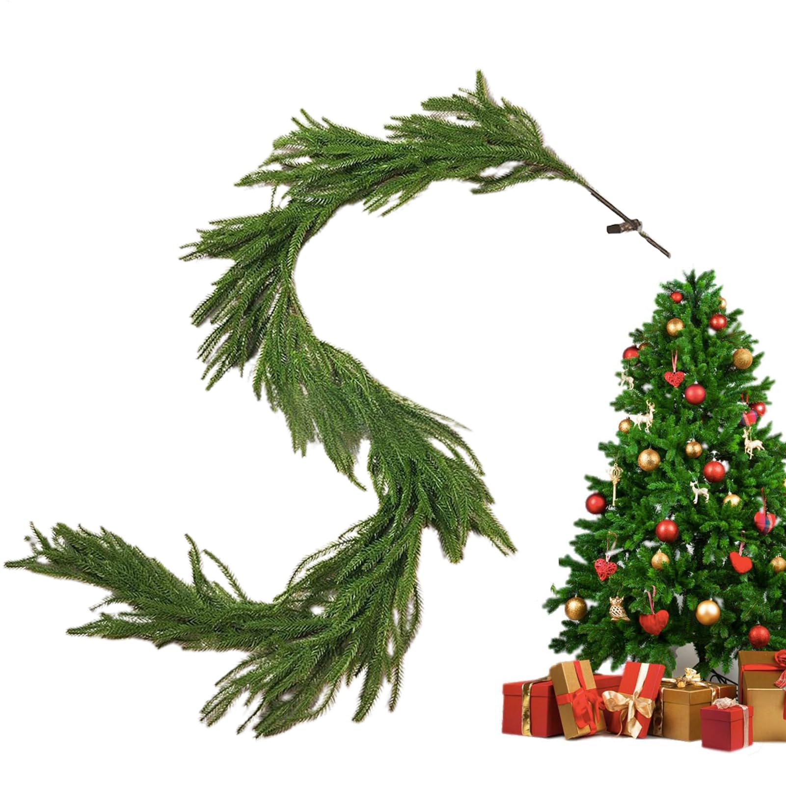 Couronne de Noël réaliste haut de gamme avec structure imperméable pour maison