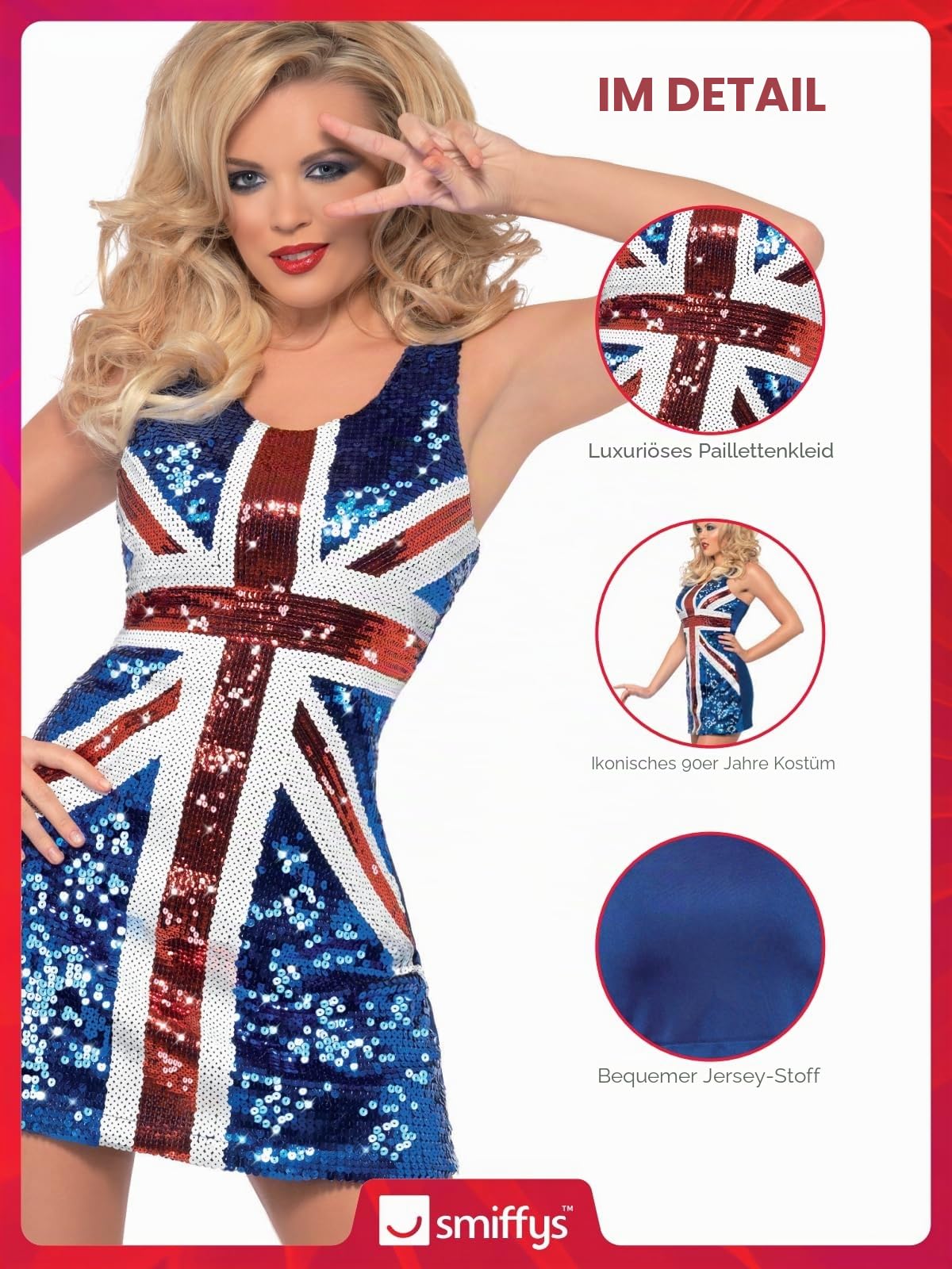 Smiffys Costume Fever All That Glitters Rule Britannia Kostüm