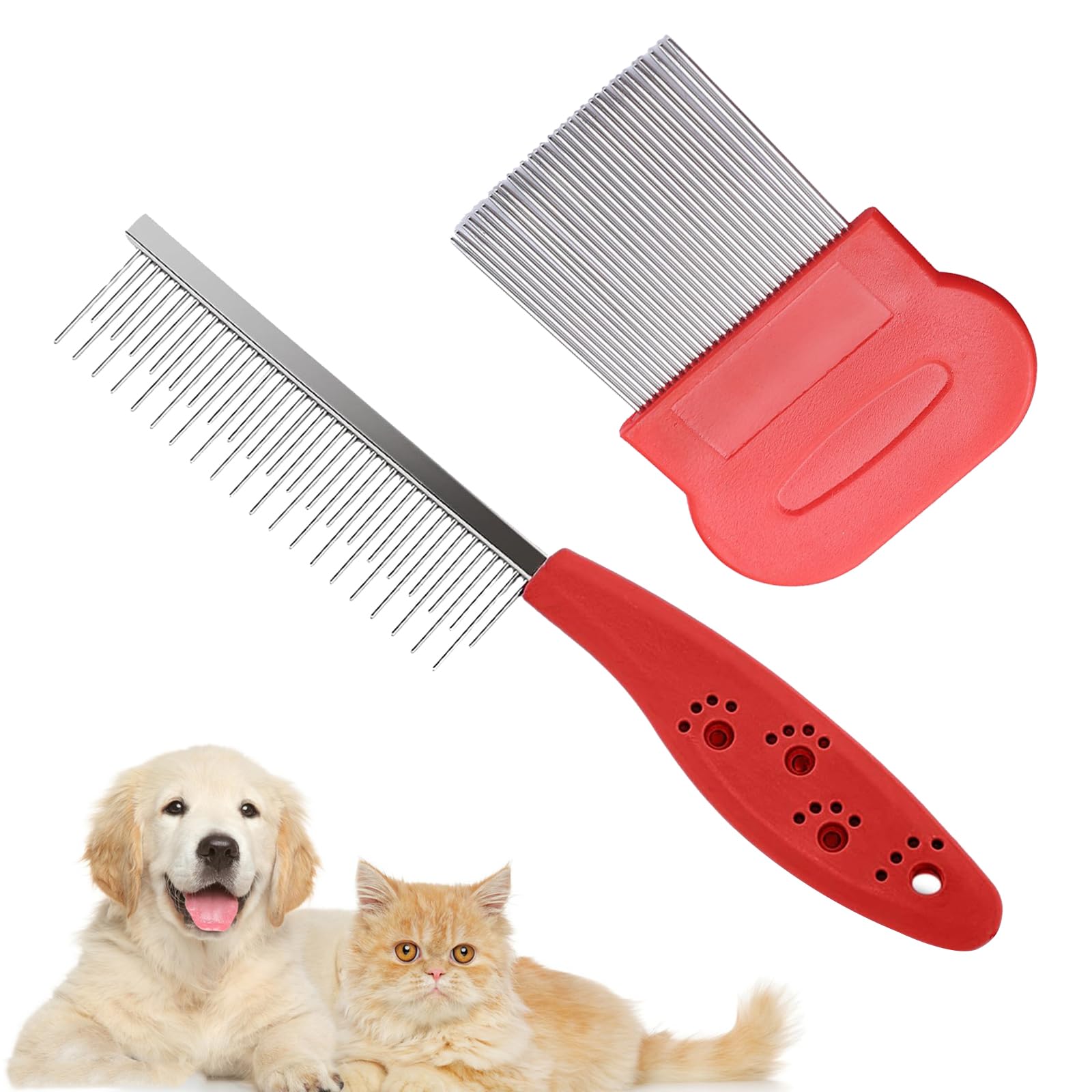 Peine Para Gatos Perro Mascota,Peine Para El Cuidado Perros Y Gatos,2 Piezas Peine Para Piojos Y Pulgas Para Perros,Peine Pulgas Para Perros Y Gatos,Peine Antipulgas Para Gatos,Perros Peines Piojos