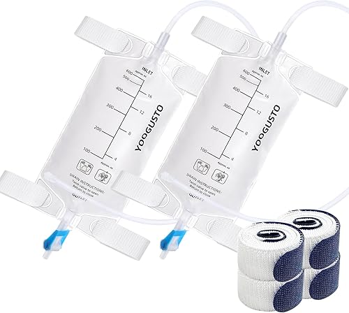 Miniatura 9 de Paquete de 3 bolsas de nefrostomía de 20.3 fl oz con tubo suave de 24 pulgadas, bolsa de drenaje de orina, líquido portátil con válvula giratoria