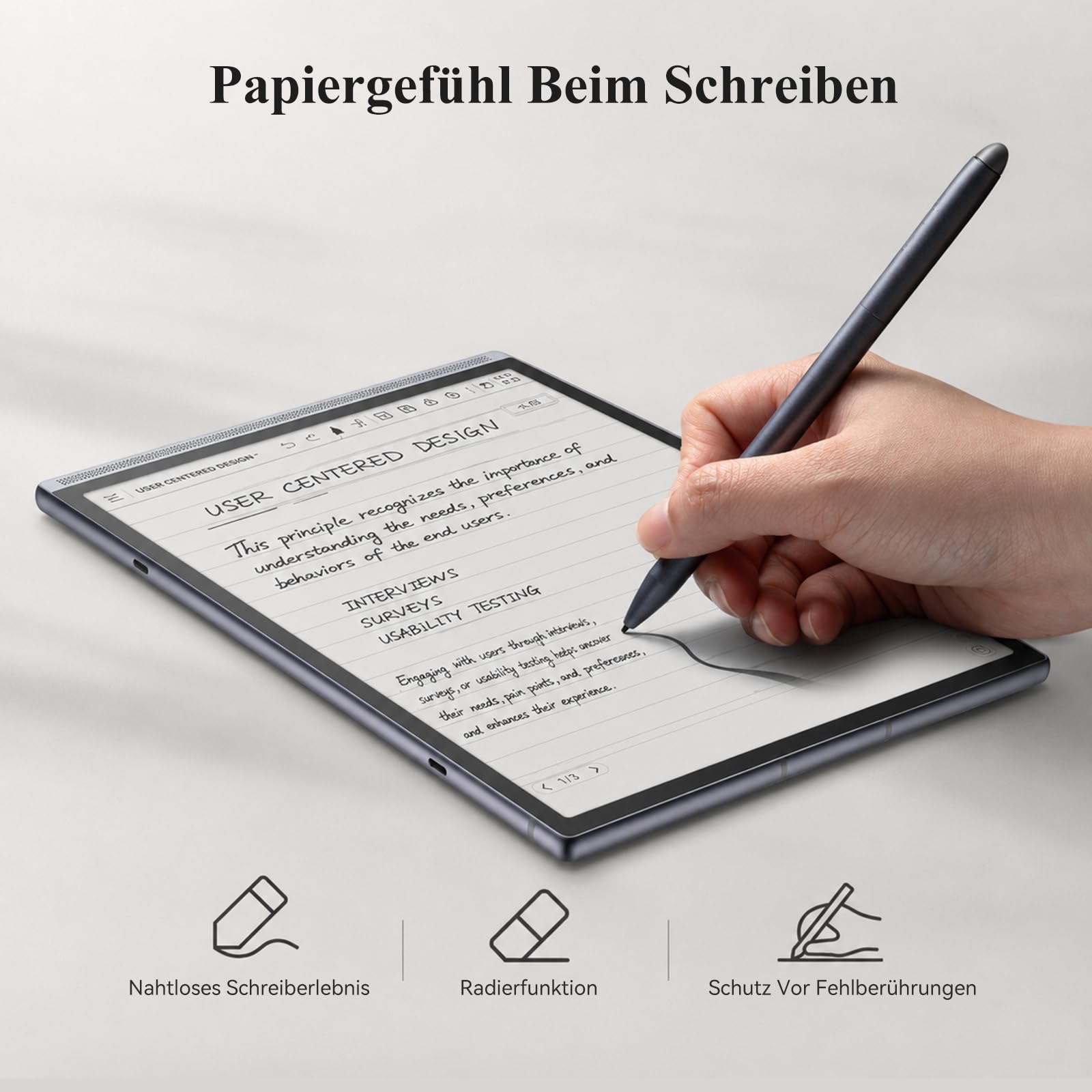 AINOTE Air 2 mit Hülle, 20,8 cm (8,2 Zoll) AI-Note-Taking-Tablet mit 24 Stufen einstellbarem Licht, elektronisches Notizbuch mit Stift, Sprach-zu-Text-Transkription, mehrsprachige