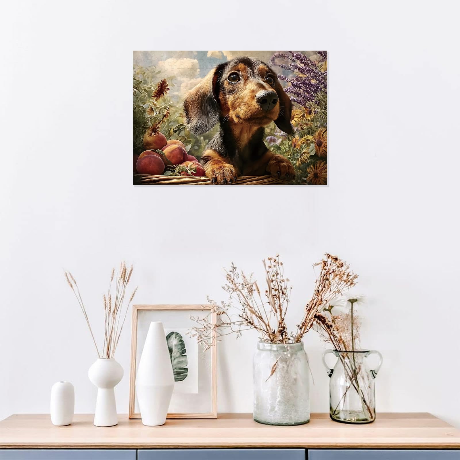 Great Jigsaw Puzzles for Adults 300 Pieces Dachshund Puppy Palying in The Garden Puzzles for Adults Toys Gift Family Decoration Kids Puzzle - Image 3