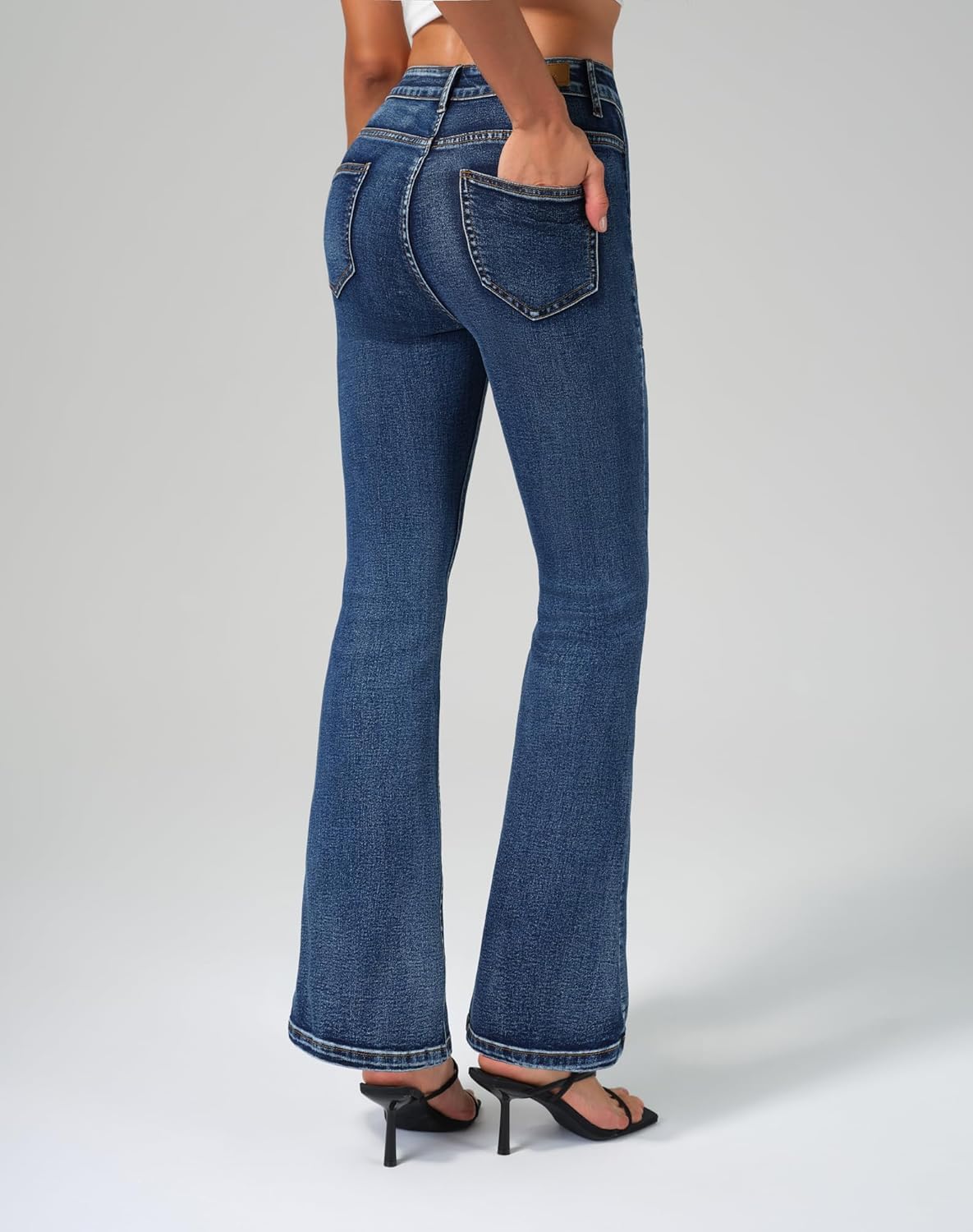 roswear Flare Jeans for Women Bootcut Stretchy Slim Fit Denim Pants Fall Outfits - Image 4