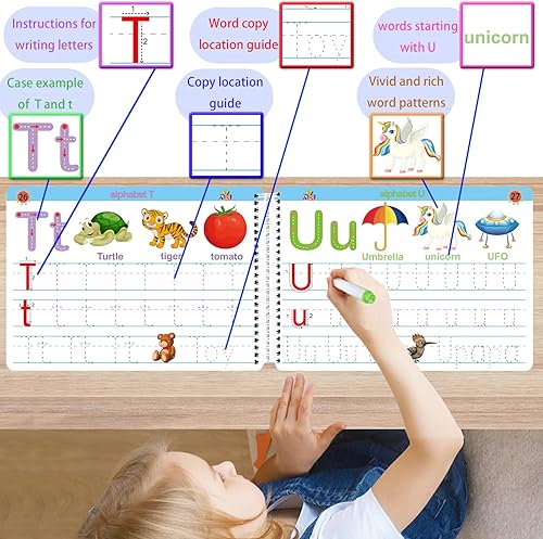 Miniatura 3 de Actividades de aprendizaje preescolar - Libro de trabajo educativo para niños pequeños Prek Montessori escritura a mano, juguetes de rastreo de