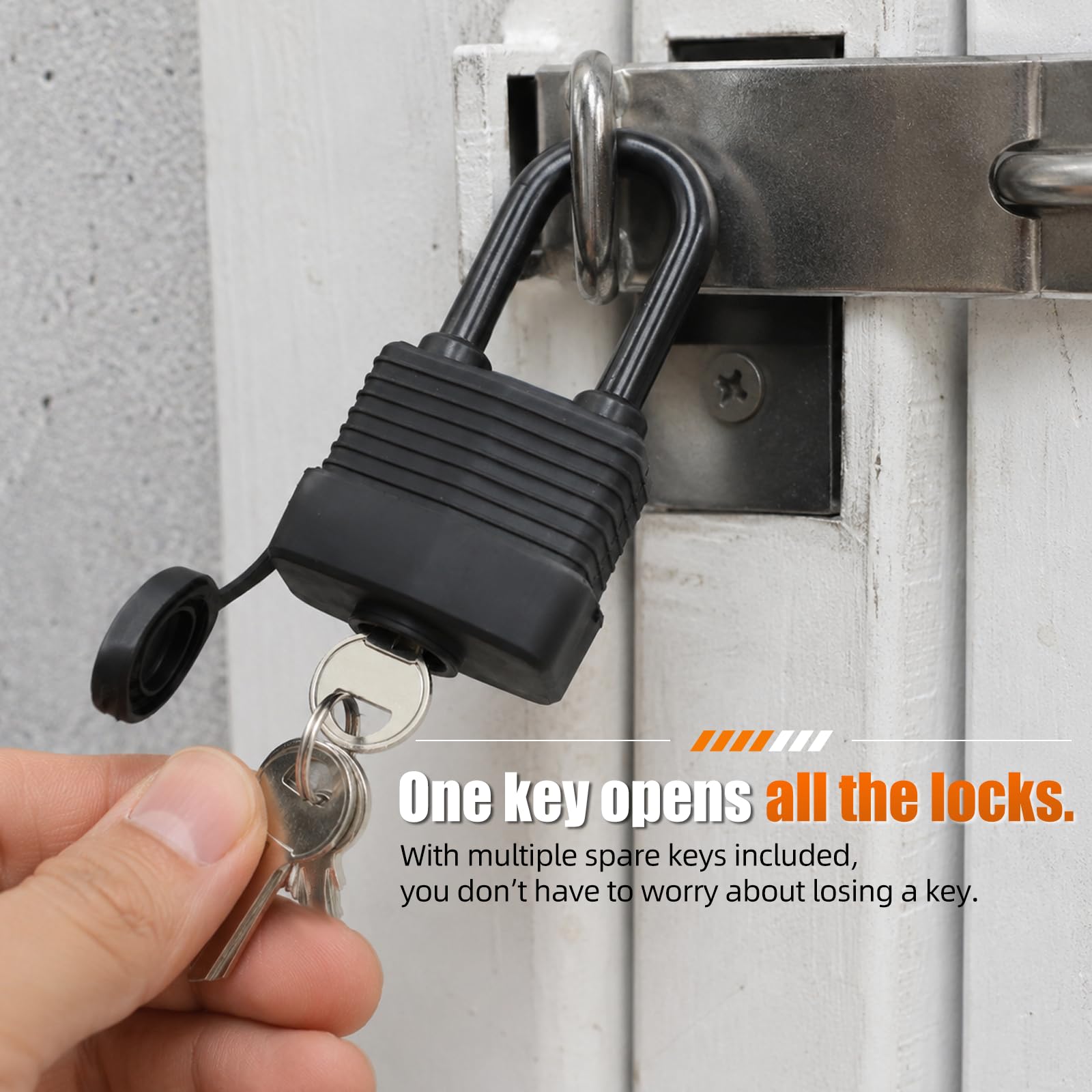 Candado Candado Padlock Candado | 6 unidades con 18 llaves resistentes a la intemperie, latón, cierre uniforme, para jardín, taquilla, sótano, maleta