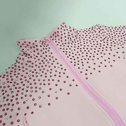 Miniatura 5 de LIUHUO Conjunto de chaquetas y pantalones de patinaje artístico para niñas y mujeres, ropa de entrenamiento cómoda con cristales