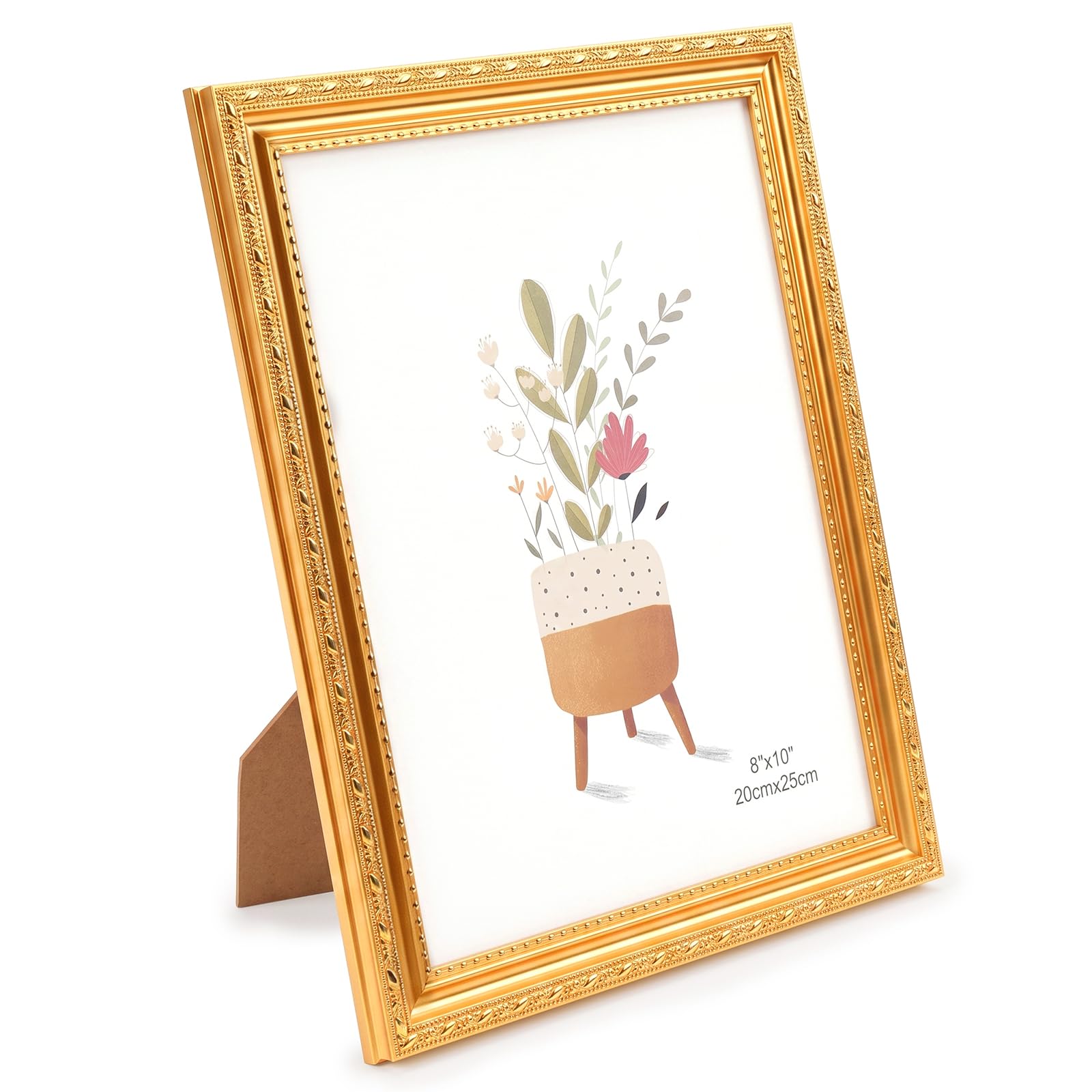 OFFCUP A4 Gold Retro Frame Photo, Versatile Picture Frame with Stand