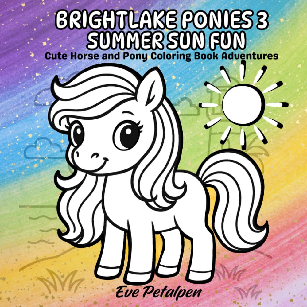 Brightlake Ponies 3 Summer Sun Fun: Cute Horse and Pony Coloring Adventures (Brightlake Ponies Coloring Book Adventures)