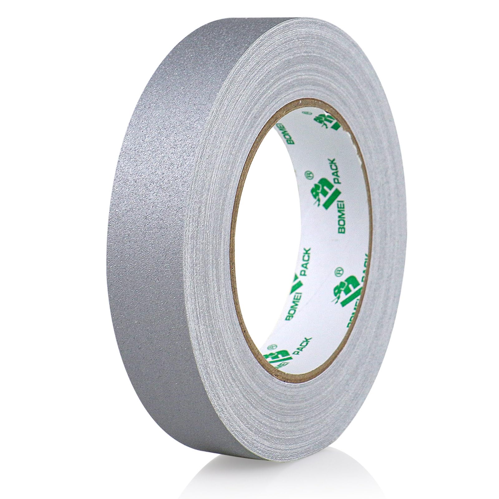 BOMEI PACK 1 Roll Grey Matte Cloth Gaffer Tape Non Reflective Duct Tape 24mm x 27m for Entertainment Theater Studio Photography Masking DIY Craft Shaping Ducts Fixing Repairing