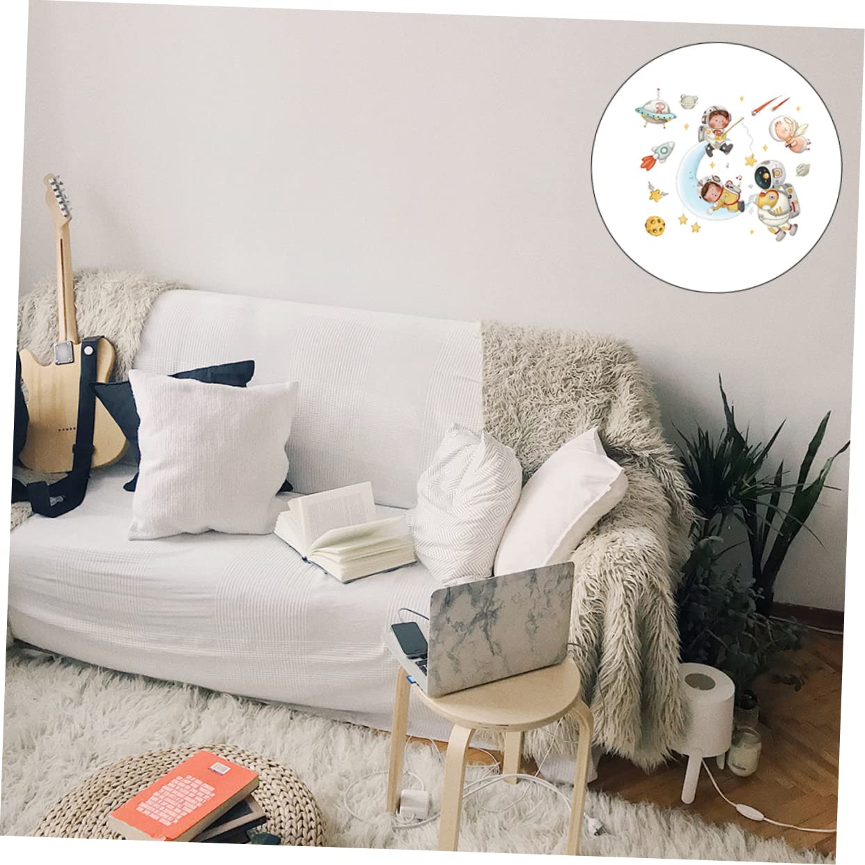 Toyvian 6 Set Adesivo murale astronauta adesivi murali margherite soffitto plafond spazio wall sticker home decor adesivo astronauta decalcomanie della parete della stanza pvc