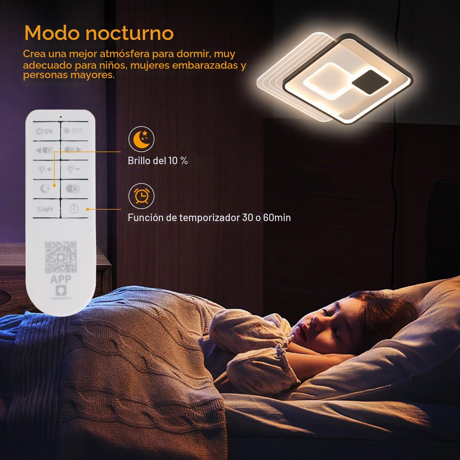 Comely led lámpara de techo cuadrado 45x45cm 37W Dimmbar con control remoto acrílico lámpara de techo negro blanco moderno para salón dormitorio cocina pasillo iluminación interior