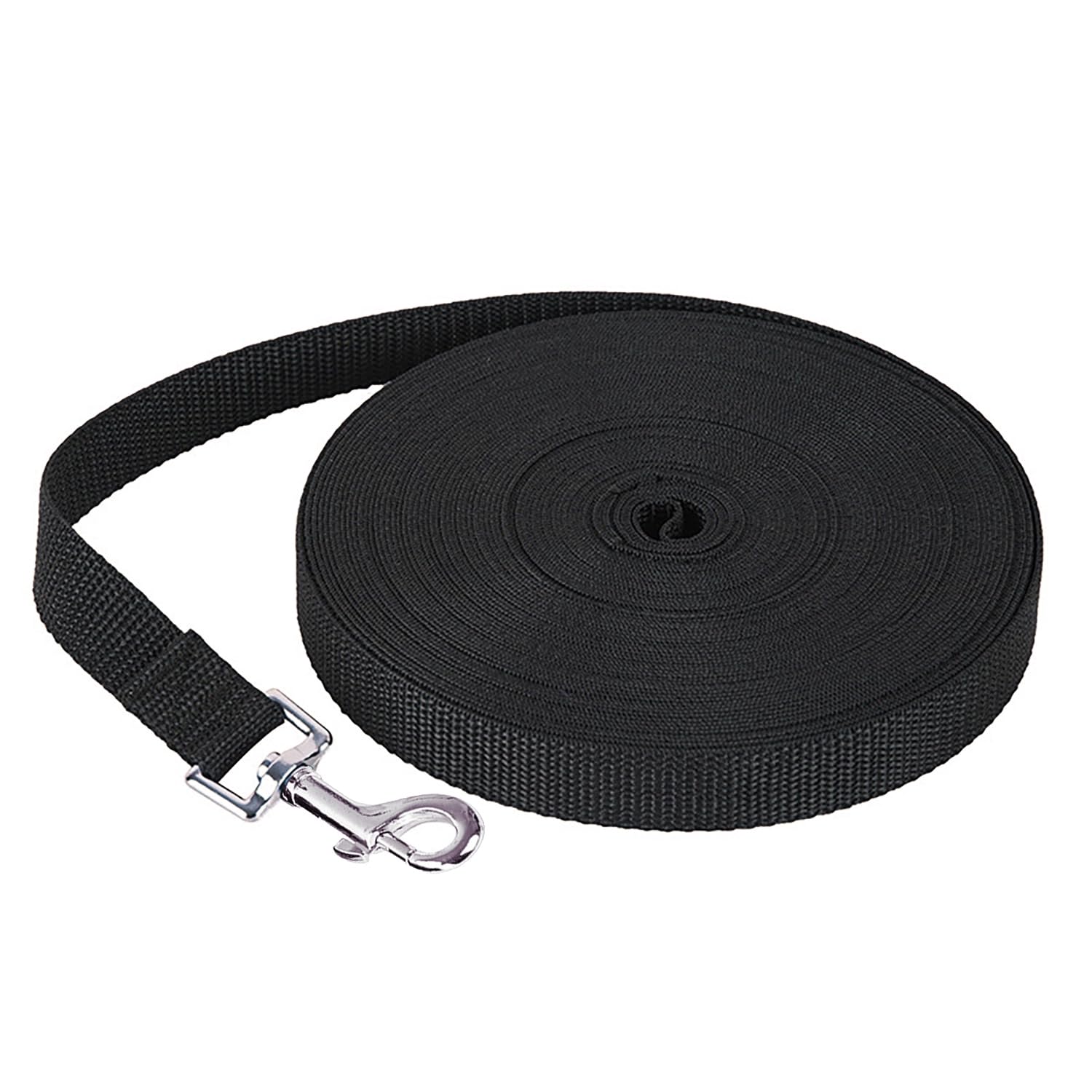 TingDongWei Correa Perro Larga, Correas Adiestramiento para Perros de Naylon, Fuerte para Camping Paseo, Correa de Adiestramiento para Perros/Mascotas Grande/Mediano/Pequeño (5 Metros, Negro)