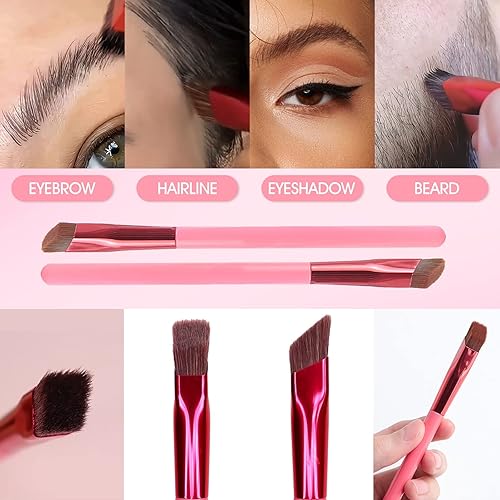 Miniatura 4 de Juego de 2 brochas de cejas multifunción cepillo profesional cuadrado en ángulo para cejas 4D cepillo de cejas mágico cepillo de cejas