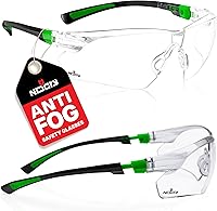 NoCry Anti-Fog Scratch-Resistant Safety Glasses - ANSI Z87.1 Certified Wraparound for Men & Women, Adjustable Fit, 100% UV Protection