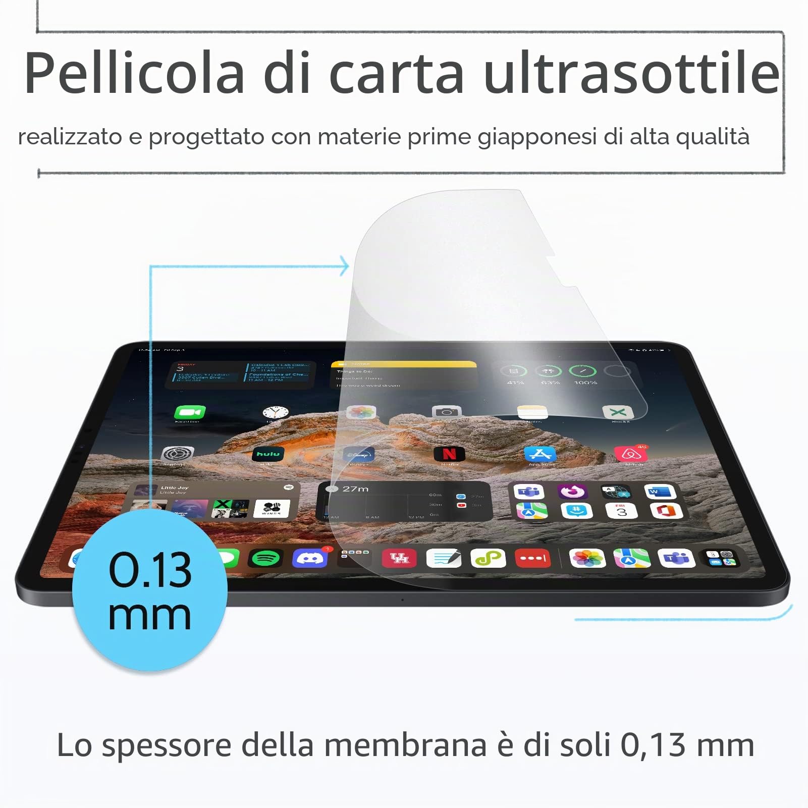 Pellicole Protettive in Carta per iPad Pro 11 Pollici, iPad Air 5 Generazione 2022 & iPad Air 4 2020, Opaca Anti-impronta Riflesso