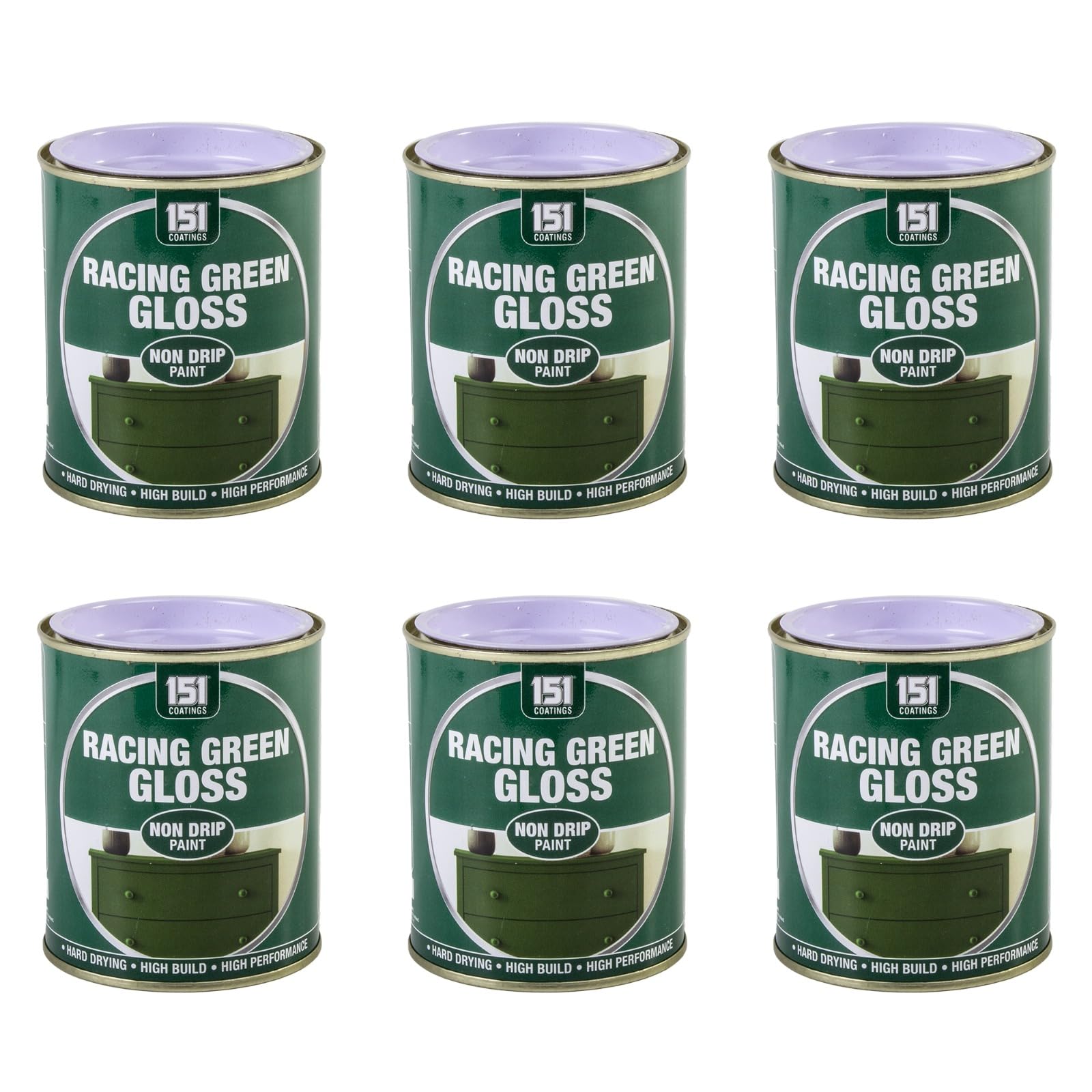 HOCHSTE 151 Coatings Gloss Paint, Non Drip Interior & Exterior Paint, High Build Finish, Smooth Application for Wood Metal Doors, Furniture, Durable Gloss Coating, 300ml (Racing Green, Pack of 6) — image 1