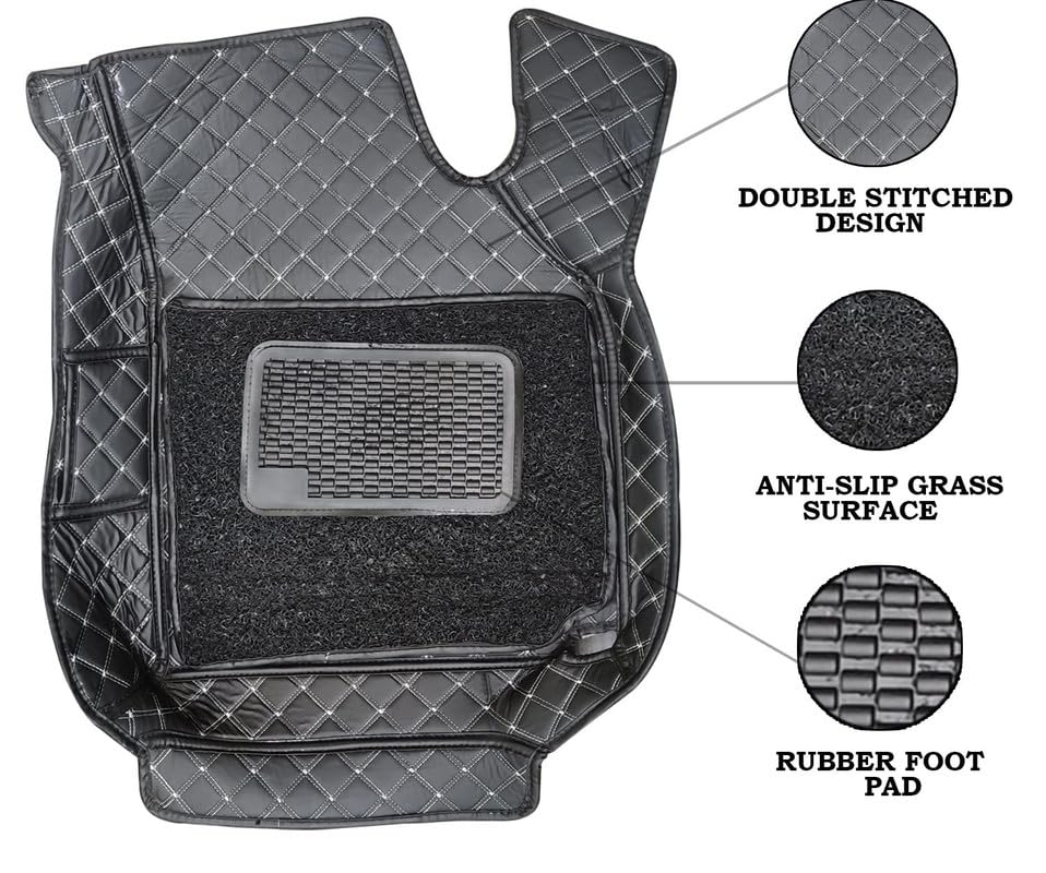 Image of PROTEGO 7D 7-Layer Car Mats Full Set Custom Fit for Hyundai Tucson | Double-Stitched PU Leather + Velcro Bottom for Anti-Slip Grip | Mono Grass, Heavy Duty Vinyl, Non Woven Fabric,SoftFoam,XPE