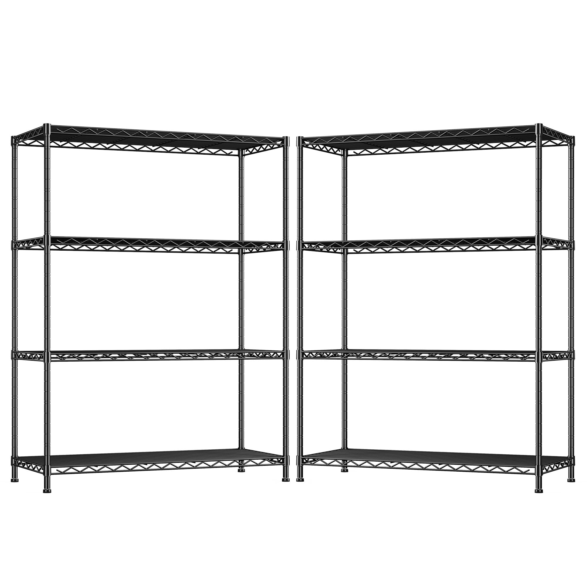DurayLoly Heavy Duty 4-Tier 620LBS Storage Rack, Adjustable Shelves, Black