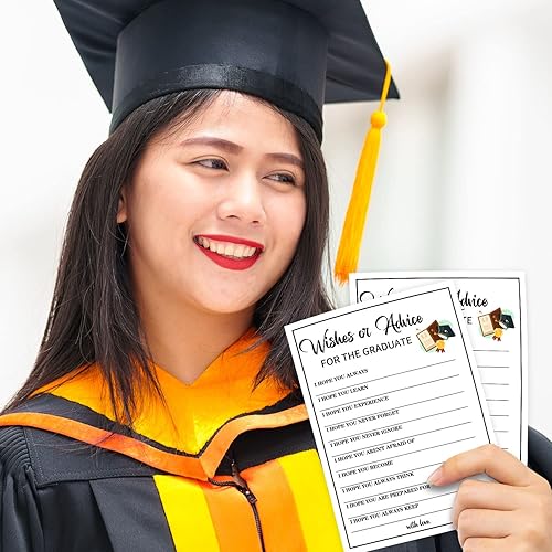 Miniatura 5 de Deseos y consejos para el juego de graduados, divertidos juegos de fiesta de graduación, fiesta de graduación, suministros de decoración de eventos