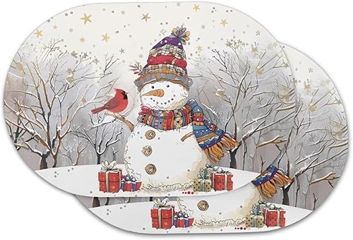 Miniatura 30 de Heat Resistant Placemats Oval Placemats Set of 6 Leather Washable and Wipeable Non Slip Place Mats, Waterproof Modern Dining Table Mats, Oval Floral