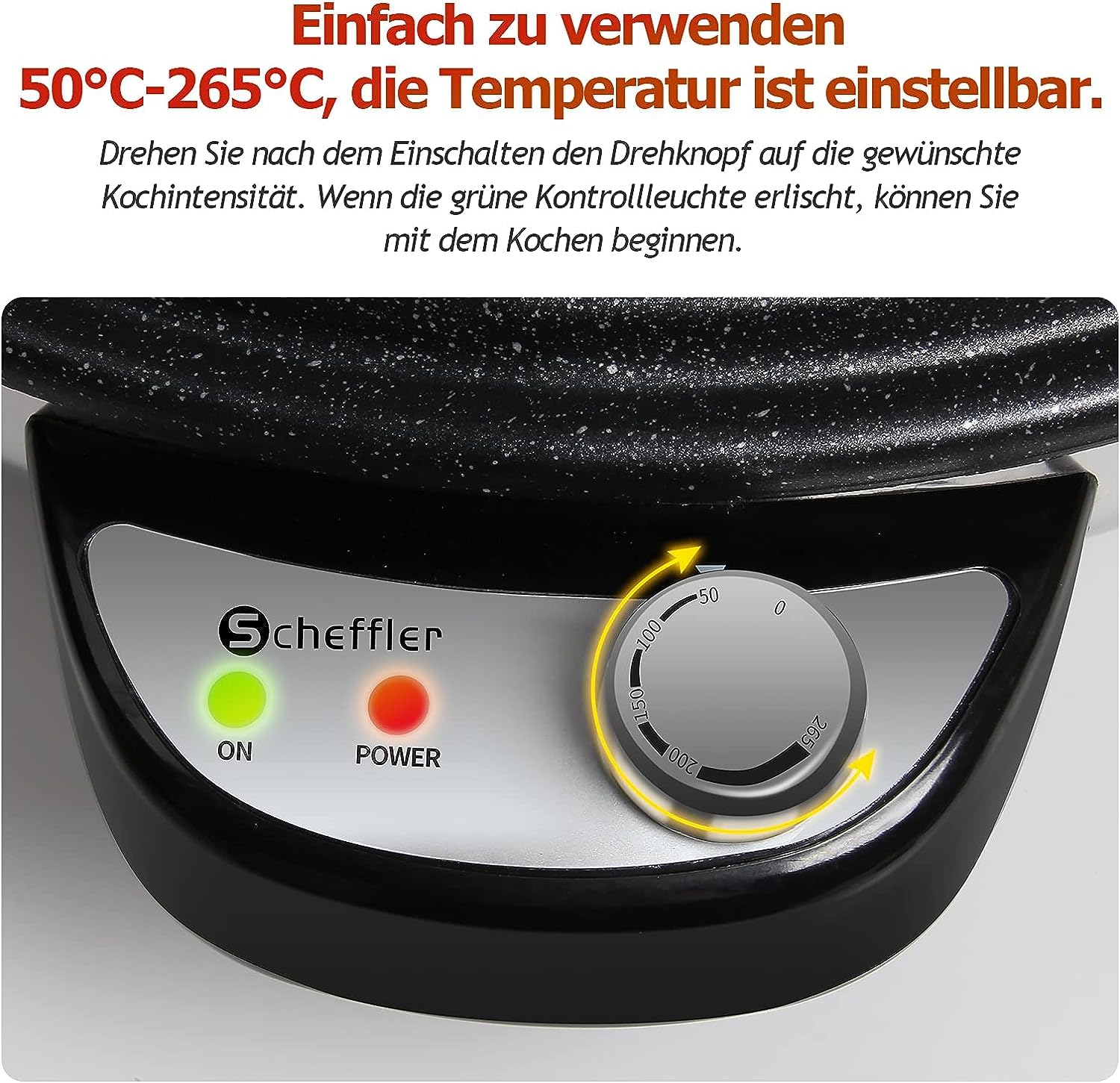 Fladenbrot Bäcker Scheffler 50 cm Fladenbrot Bäcker Machine, 2300W 230V Pancake Fladenbäcker Yufka Katmer Sac Antihaftbeschichtung, Edelstahl Griffe & Sockel(HR-002)