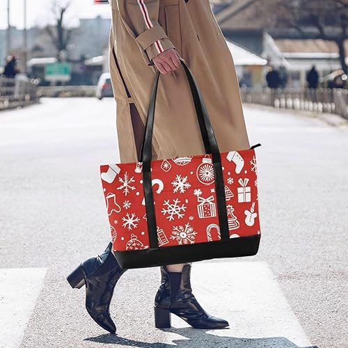 Miniatura 6 de Merry Christmas Icon Red Large Capacity laptop purse for women 14 with zipper large work bags for women for mom with diaper estuche para laptop 14