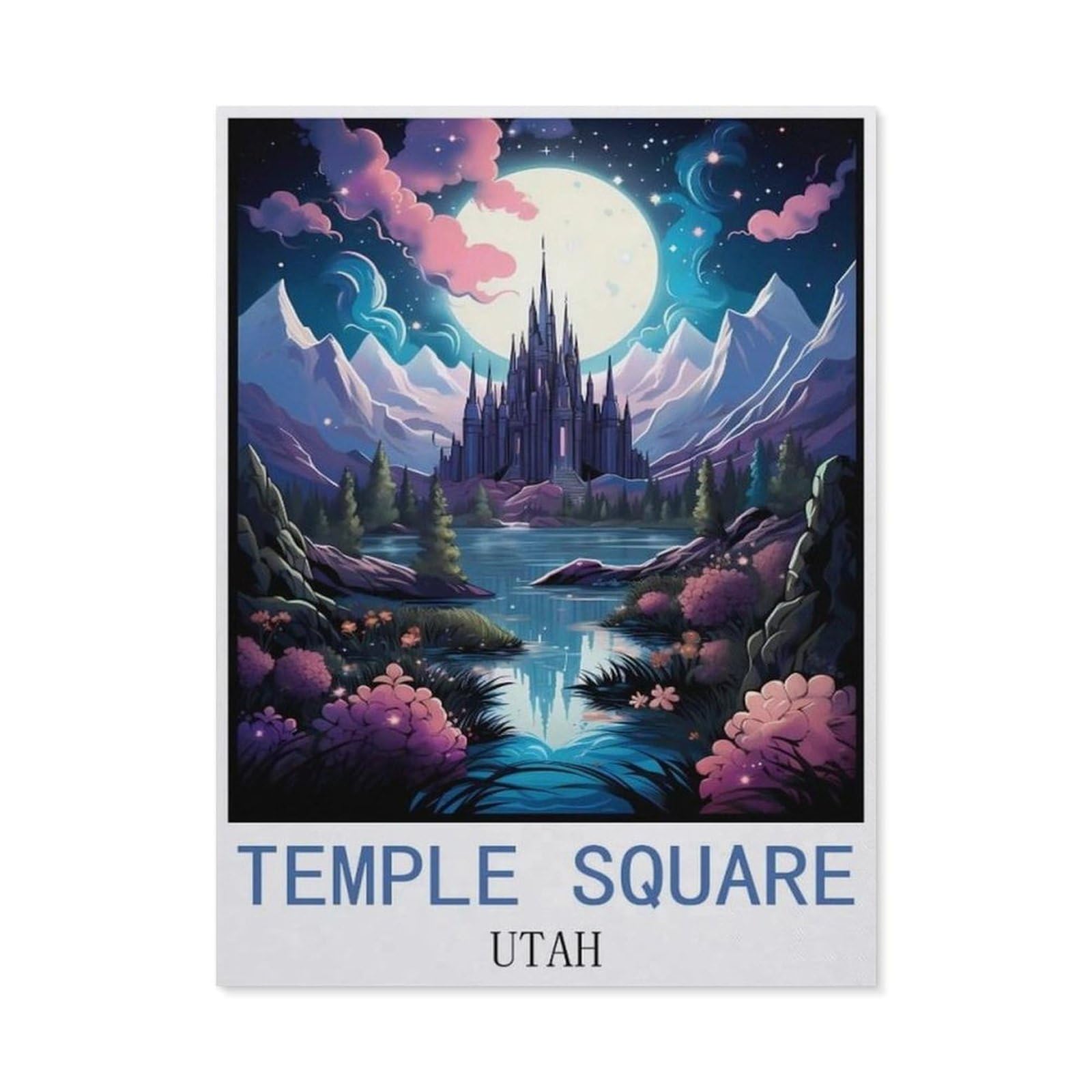 BEAYODKP 5D Diamond Painting，Temple Square Utah（50x60cm）