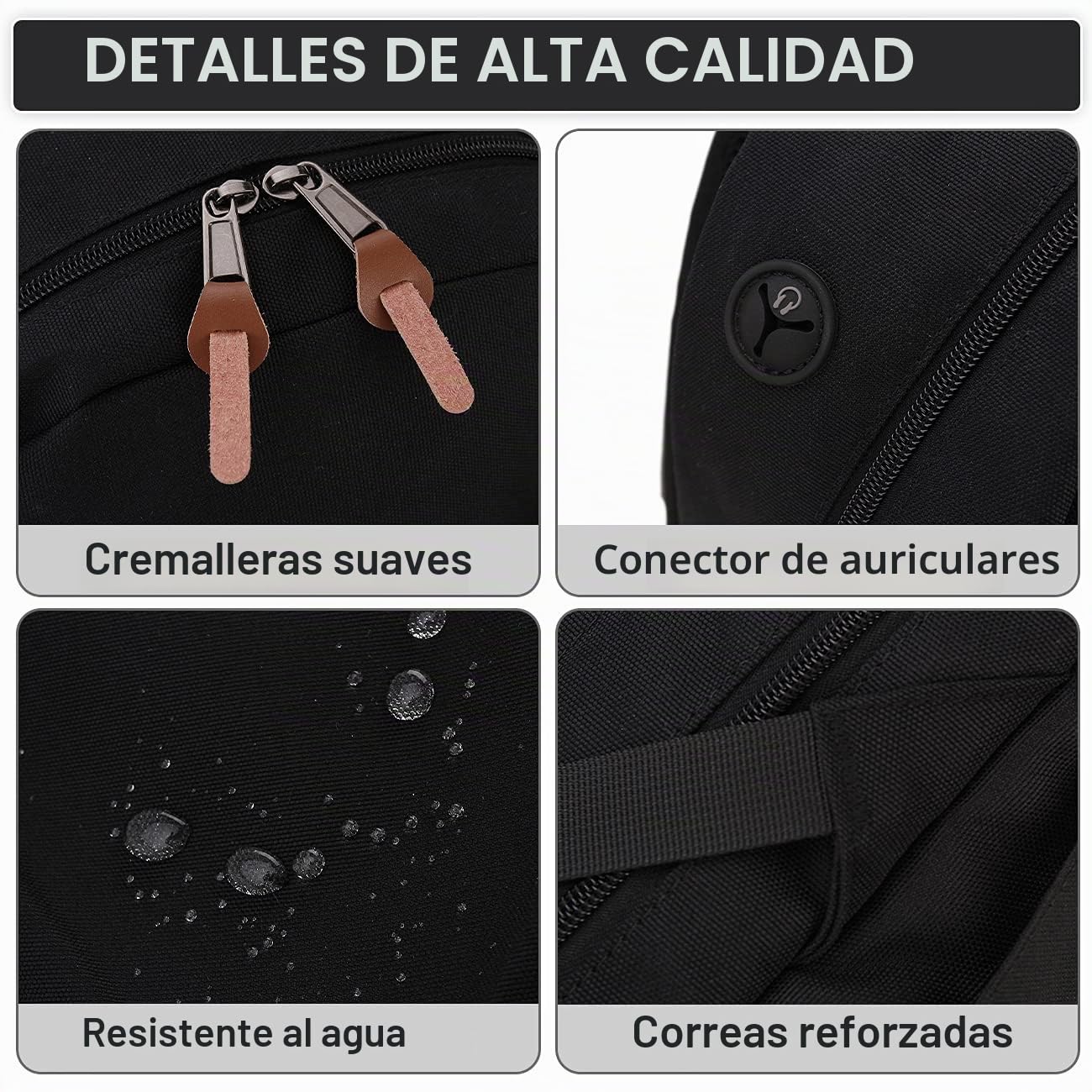 Mochila Escolar,RAVUO Casual Mochila Hombre Impermeable Mochila Escolar Adolescente Chico Grande 20 Litros Mochila Instituto Ligera Mochila Portatil 15.6 Pulgadas para Universidad Viaje Trabajo,Nergo