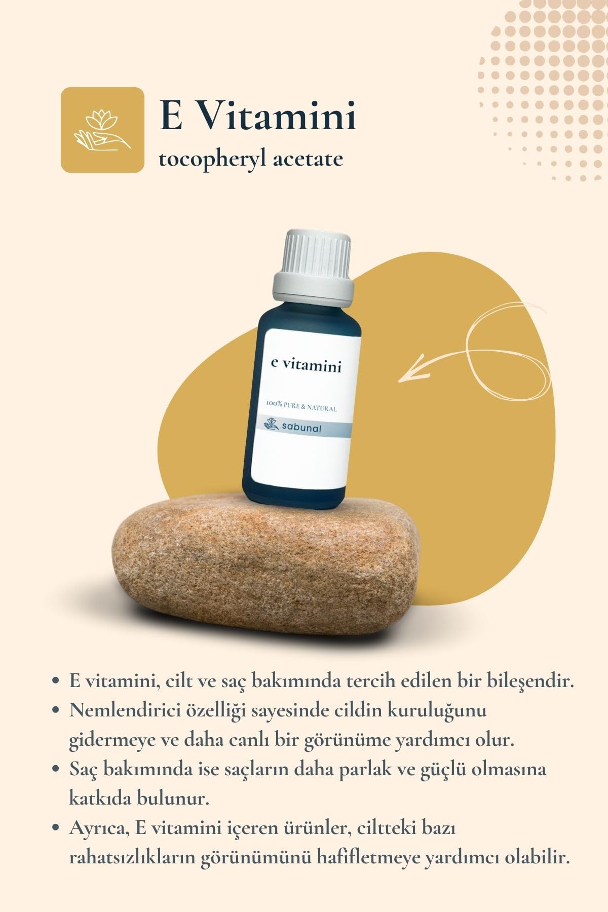 E Vitamini 30 ml - Saç ve Cilt Bakımı İçin, Yaşlanma Karşıtı Doğal Vitamin