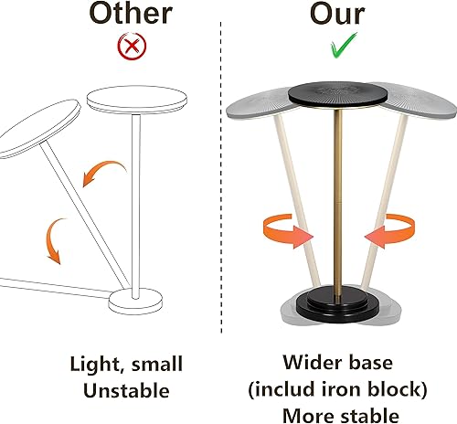 Miniatura 8 de Mesa de bebidas, pequeña mesa auxiliar con pedestal con parte superior tallada de madera para sala de estar, dormitorio, espacio pequeño, dorado y