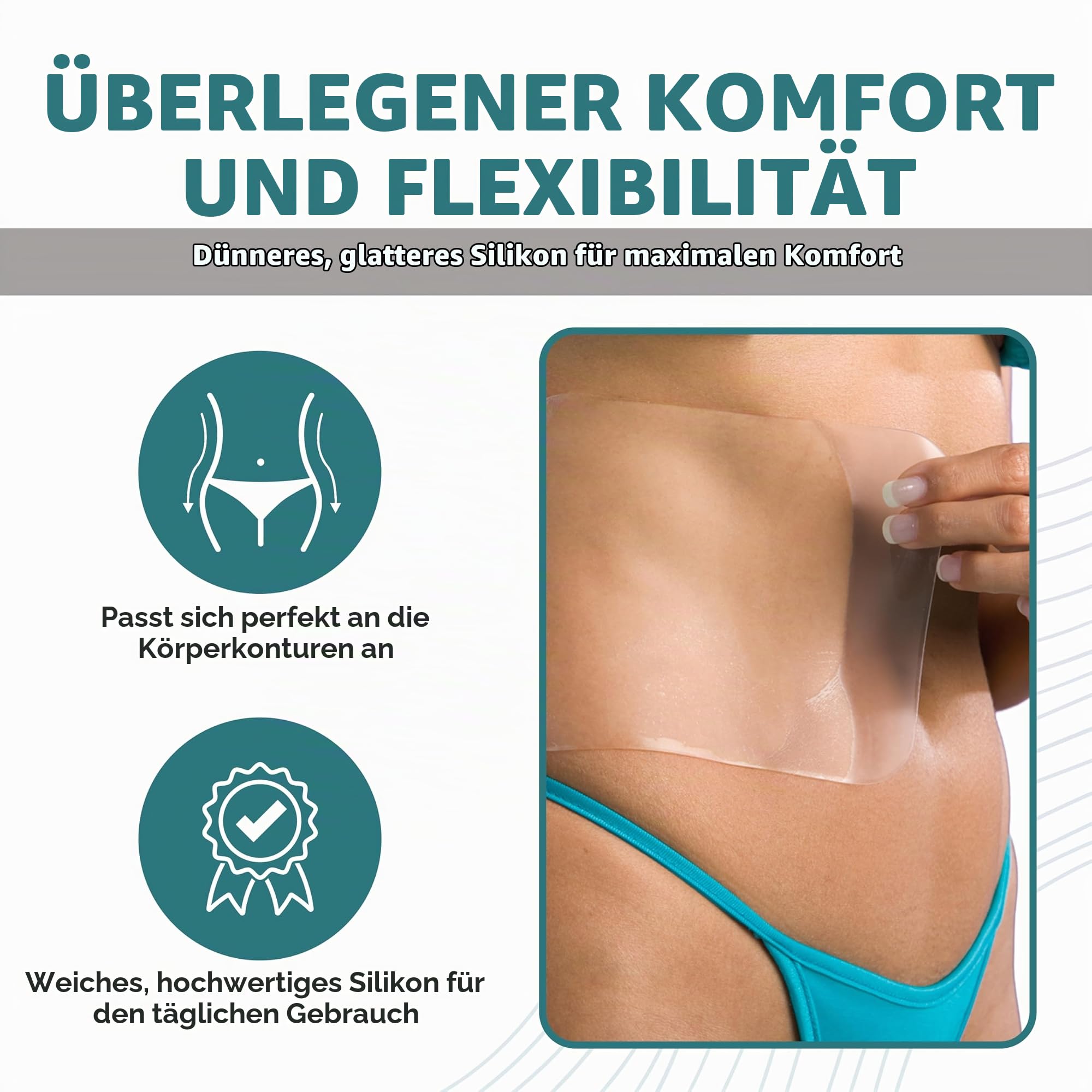 BIODERMIS Silikon Narbenpflaster - Medizinische Narbenpflege für Gesicht & Körper (12 x 14,5 cm/Transparent) - Zuschneidbare & wiederverwendbare Silikonpflaster - Narbenreduktionspflaster