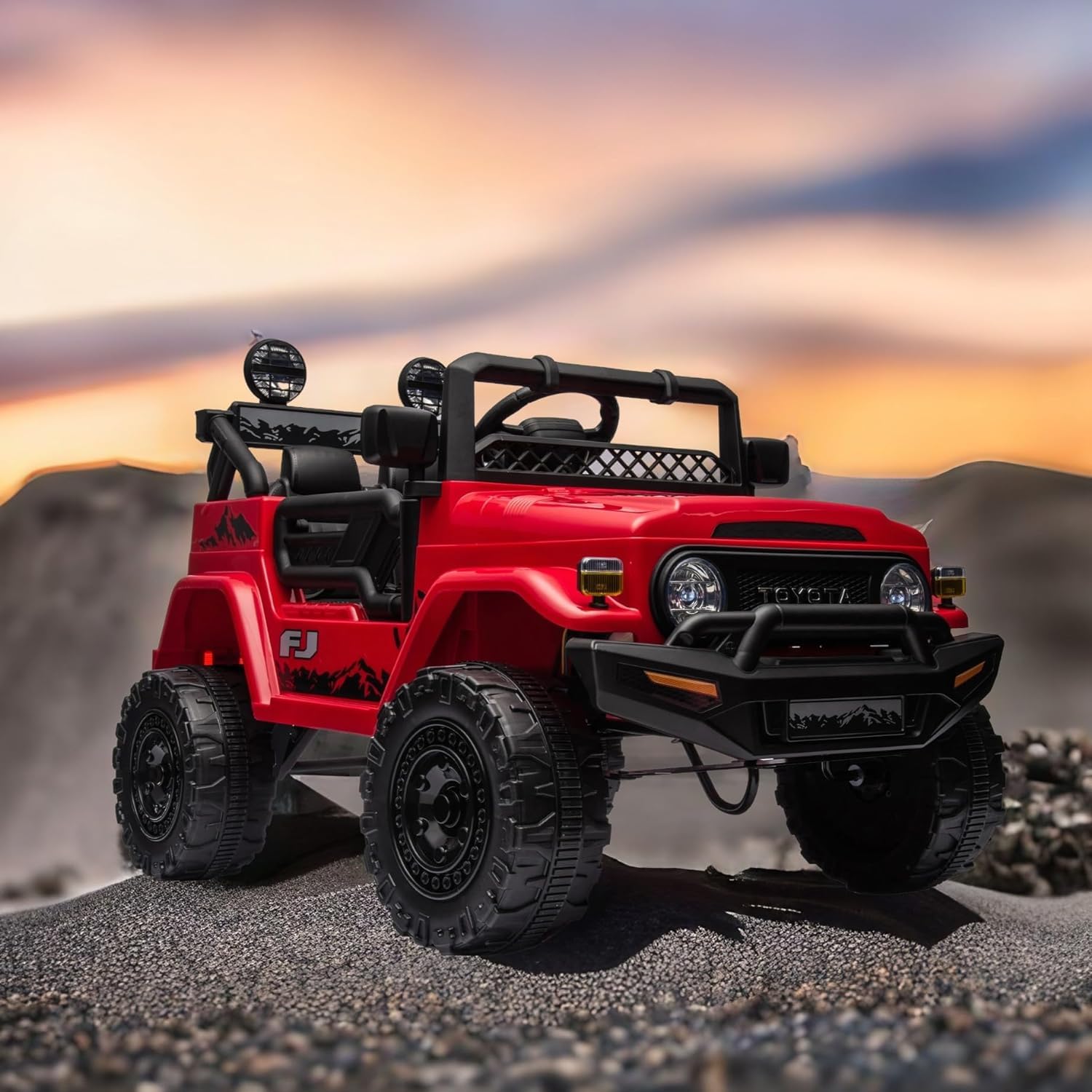 SPOFLYINN Kids Ride On Toy Car, 12V Rechargeable Battery Powered Children 4 Wheels W/Remote Control, Foot Pedal, 3-5 Km/h, Music, LED Headlights for Children Aged 37 to 96 Month Red