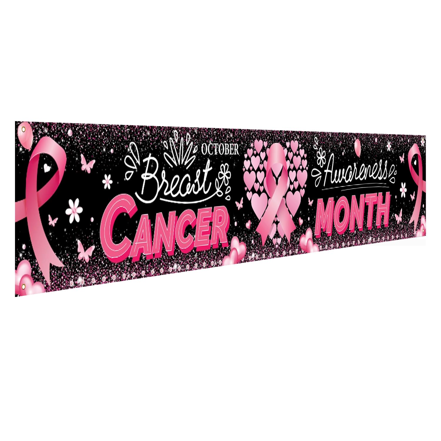 Bannière extérieure pour sensibilisation au cancer du sein - Décoration grand format