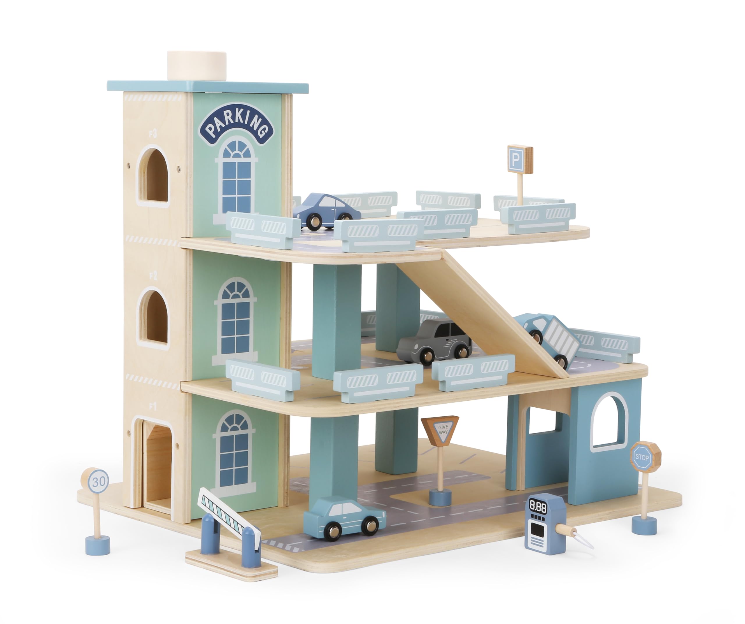 Bayer Chic 2000 Aparcamiento Grande para niños de Madera, Garaje con Accesorios, Garaje para Juegos con Ascensor