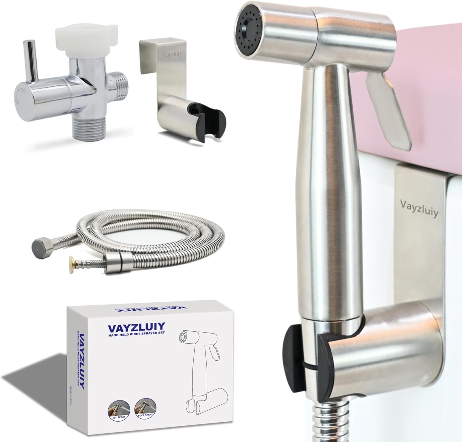 Handheld Toilet Bidet Sprayer for Toilet-Adjustable Water Pressure Control with Bidet Hose for Feminine Wash