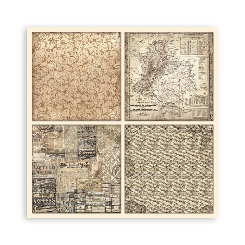 Scrapbooking Pad 22 hojas cm 20,3 x 20,3 (8 pulgadas x 8 pulgadas) Single Face Coffee and Chocolate