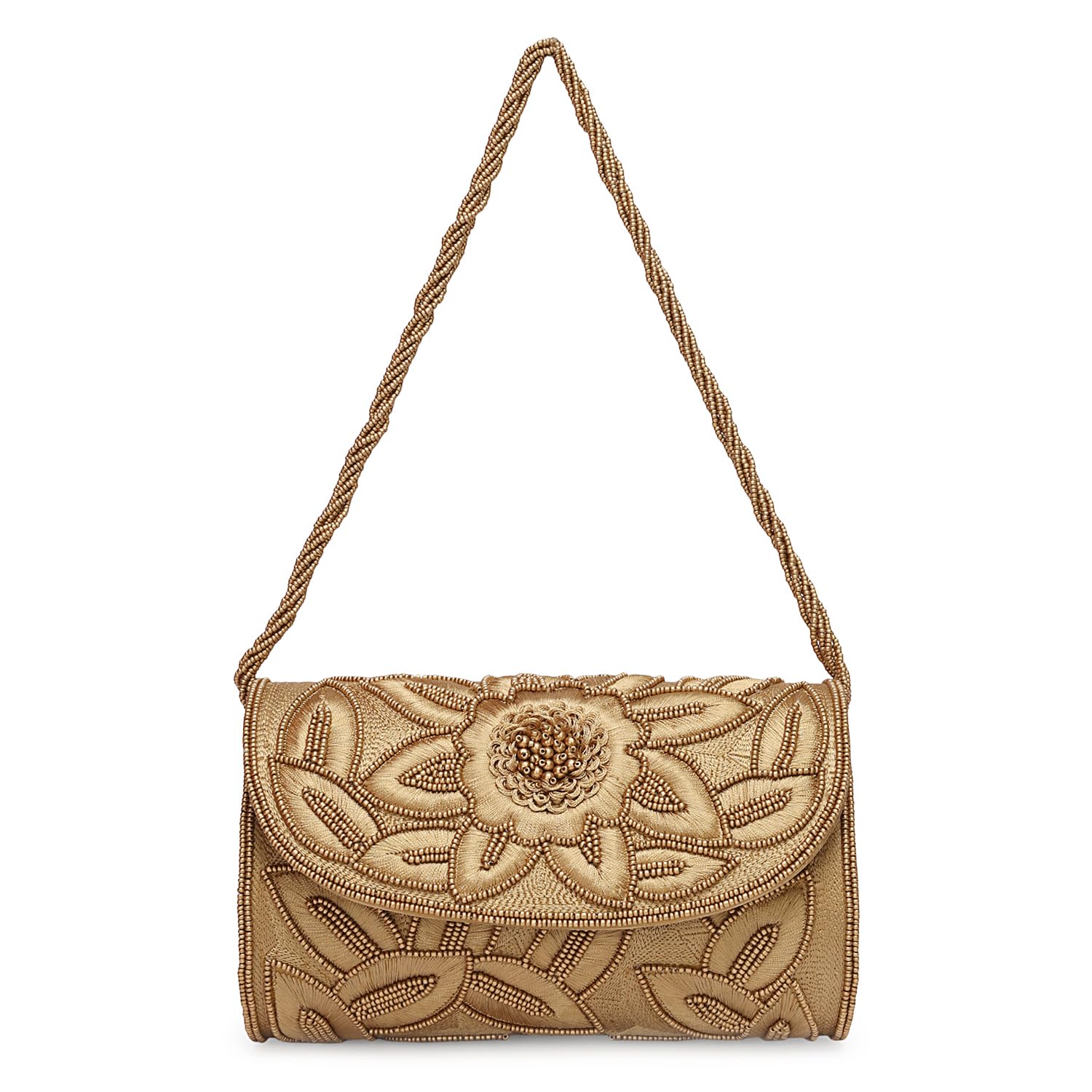 LONGING TO BUY Pochette da donna con perline floreali e tracolla
