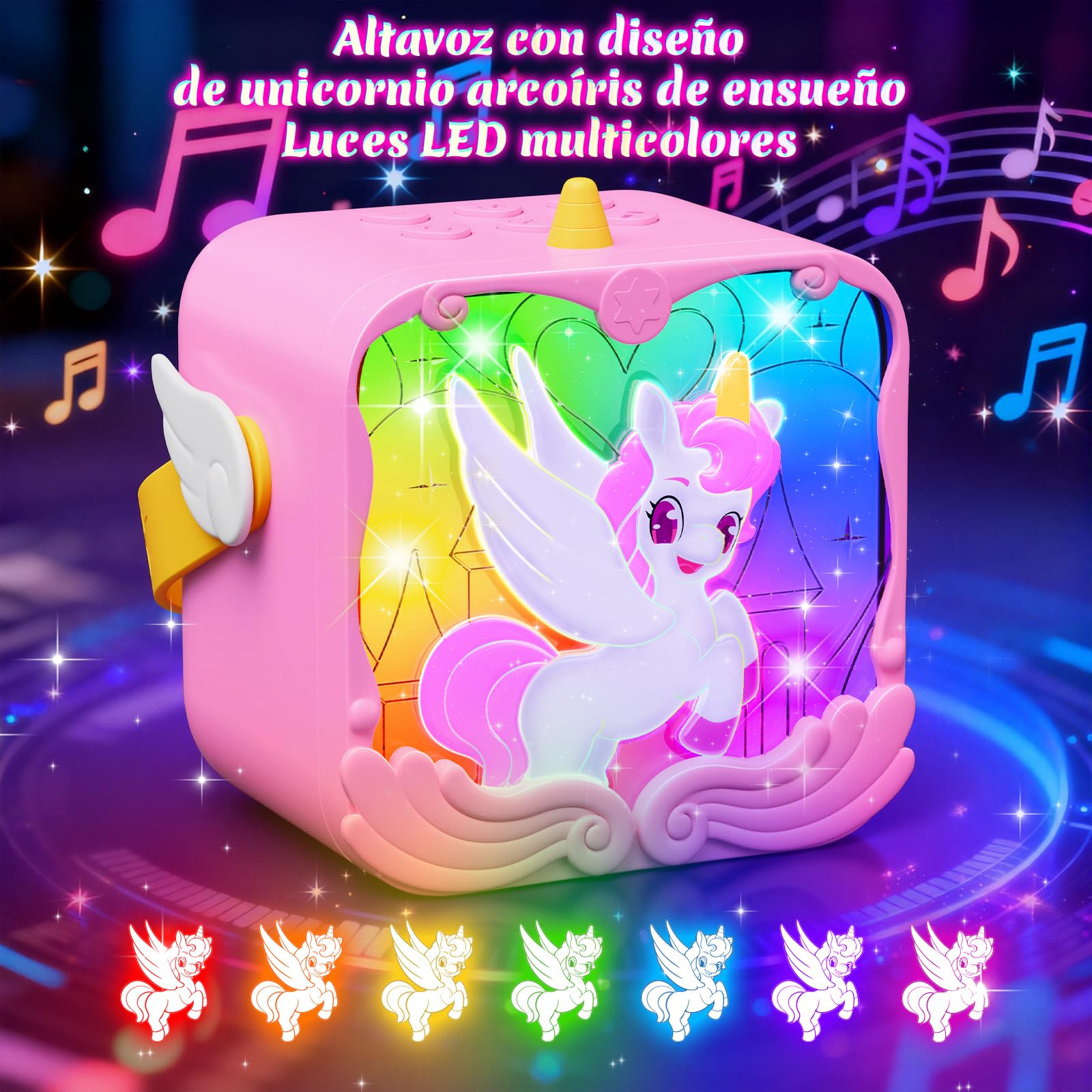 Juguetes Niña 3 4 5-10+ Años,Unicornios Karaoke Infantil 2 Microfonos Inalambricos Mit LED-Lichteffekten Regalo Niñas 3-10 Años Micrófono Karaoke Infantil Musical Fiesta Cumpleaños Regalos de Pascua