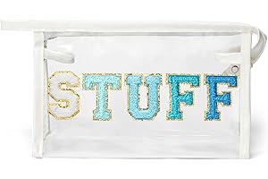 Varsity Letter White Preppy Patch Makeup Bag